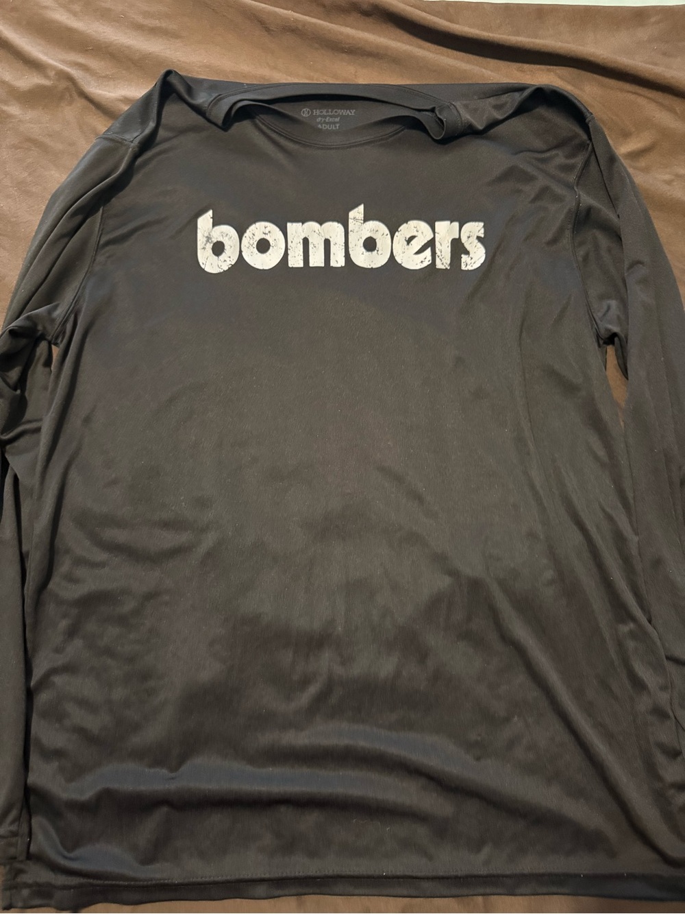 Holloway Long Sleeve 'bombers' Black Shirt with White Logo